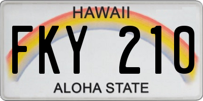 HI license plate FKY210