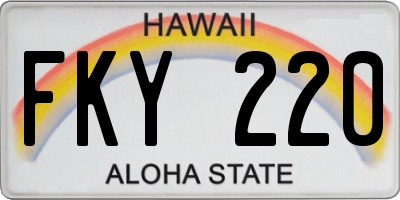 HI license plate FKY220