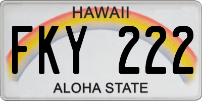 HI license plate FKY222