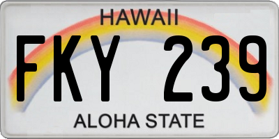 HI license plate FKY239
