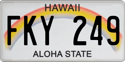 HI license plate FKY249