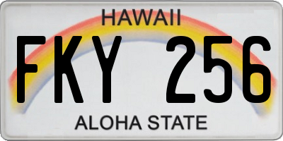 HI license plate FKY256