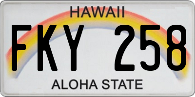 HI license plate FKY258