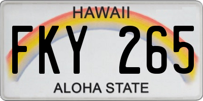 HI license plate FKY265