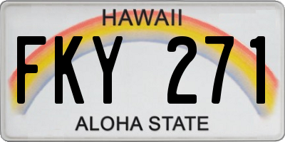 HI license plate FKY271