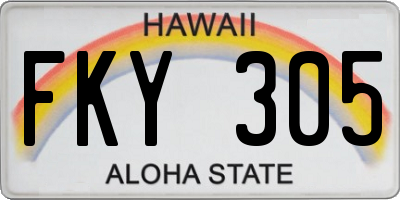 HI license plate FKY305