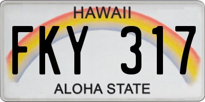 HI license plate FKY317