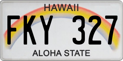 HI license plate FKY327