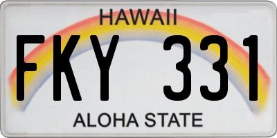 HI license plate FKY331