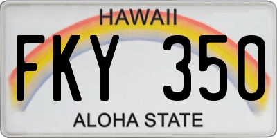 HI license plate FKY350