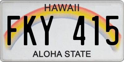 HI license plate FKY415
