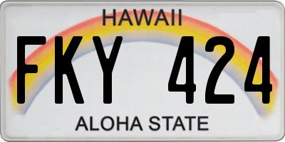 HI license plate FKY424