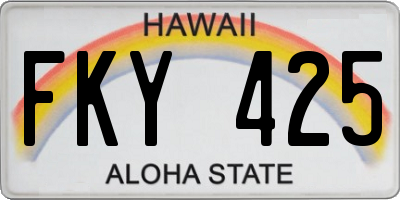HI license plate FKY425