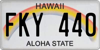 HI license plate FKY440