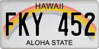 HI license plate FKY452