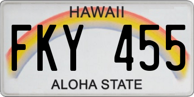HI license plate FKY455