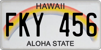 HI license plate FKY456