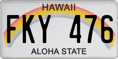 HI license plate FKY476