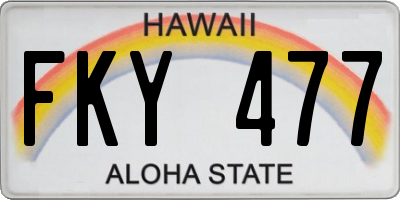 HI license plate FKY477