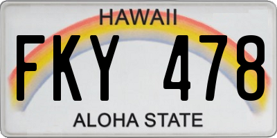 HI license plate FKY478