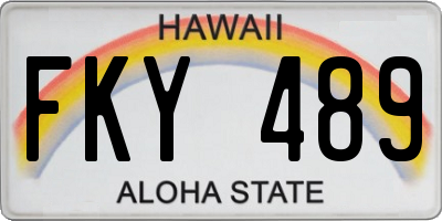 HI license plate FKY489