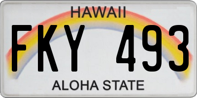 HI license plate FKY493