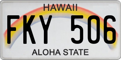 HI license plate FKY506