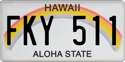 HI license plate FKY511