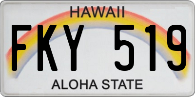 HI license plate FKY519