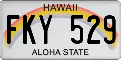 HI license plate FKY529
