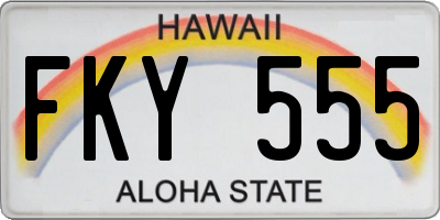HI license plate FKY555