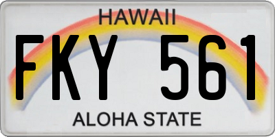 HI license plate FKY561