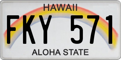 HI license plate FKY571