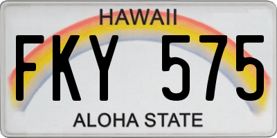 HI license plate FKY575