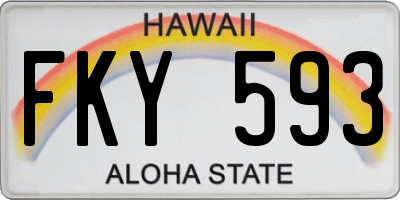 HI license plate FKY593