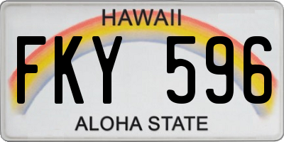 HI license plate FKY596