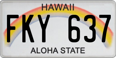 HI license plate FKY637