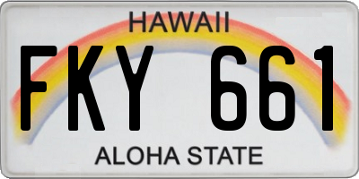 HI license plate FKY661