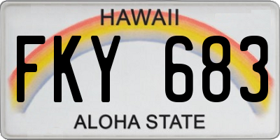 HI license plate FKY683