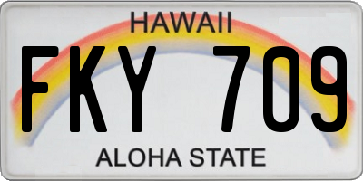 HI license plate FKY709