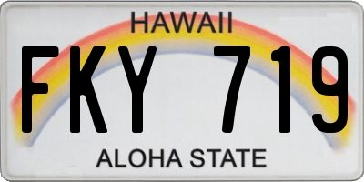 HI license plate FKY719