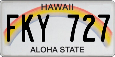 HI license plate FKY727