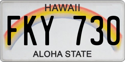 HI license plate FKY730