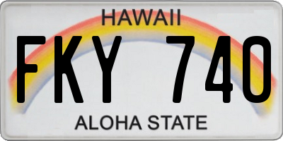 HI license plate FKY740
