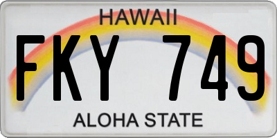 HI license plate FKY749