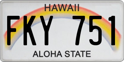 HI license plate FKY751
