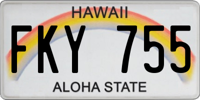 HI license plate FKY755