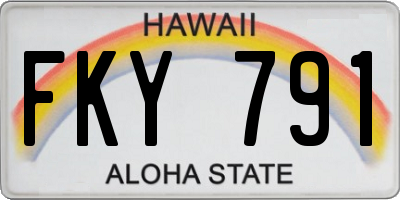 HI license plate FKY791