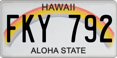 HI license plate FKY792