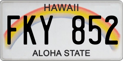 HI license plate FKY852